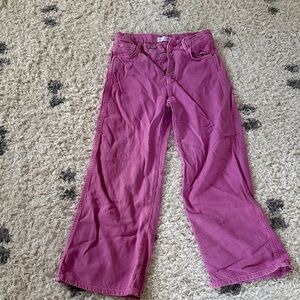 Zara Fuchsia Button-Fly Jeans